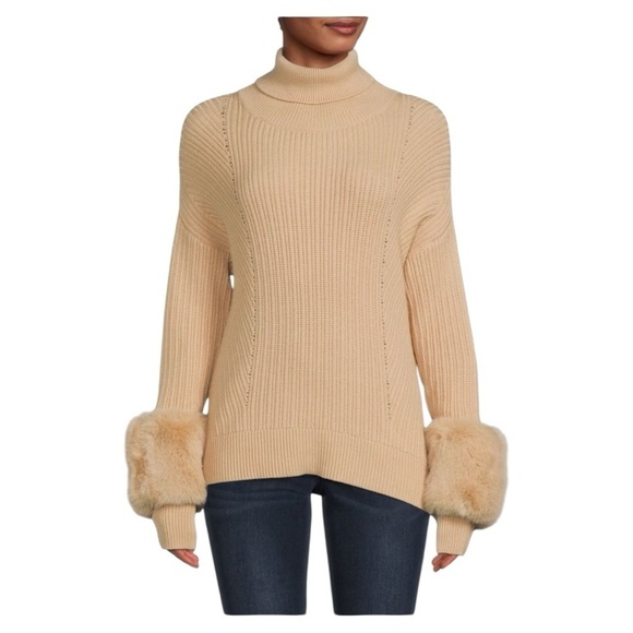 NWY Brochue Walker fur sleeves sweater - Picture 1 of 7